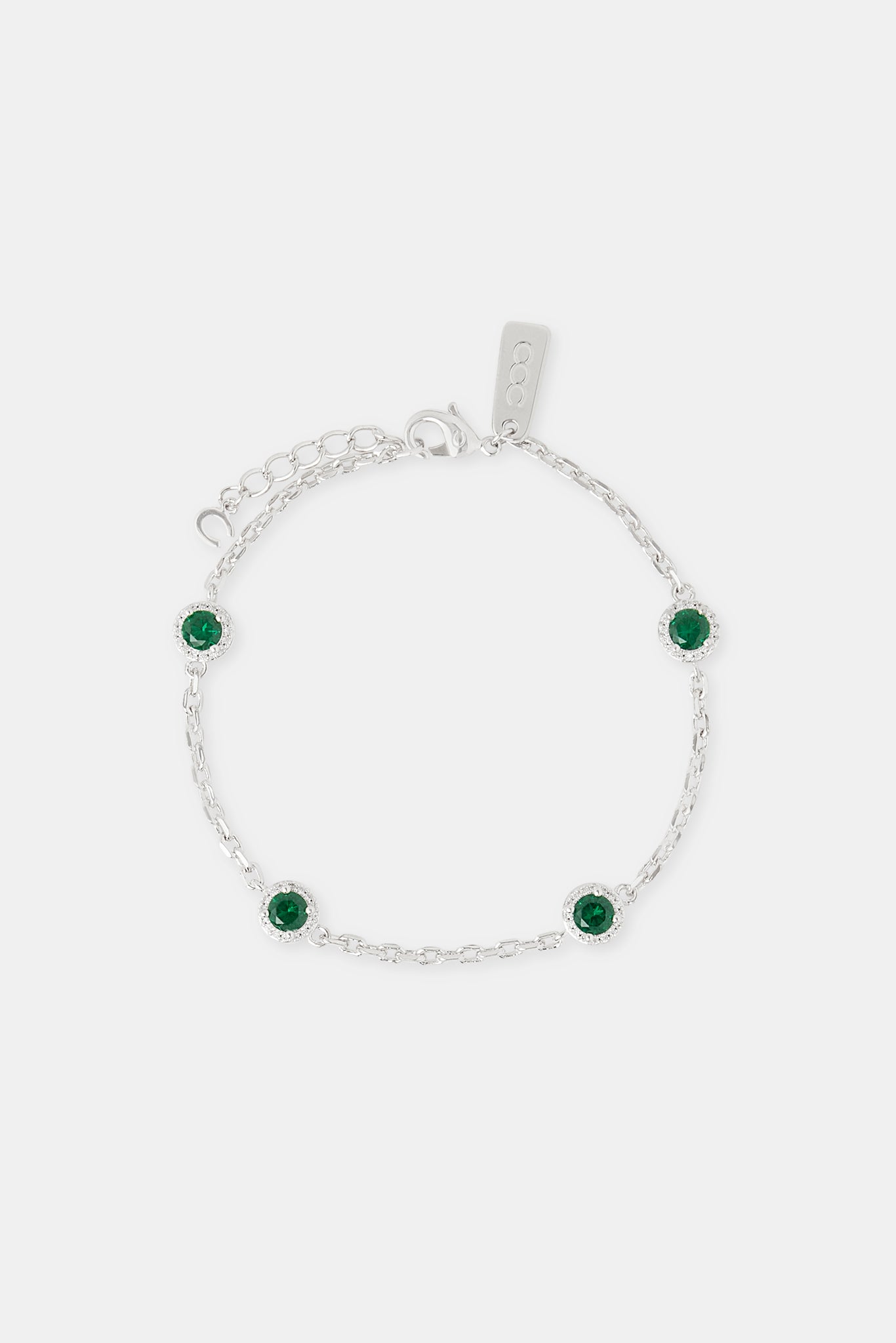 Iced Green Cluster Rolo Armband - 8mm